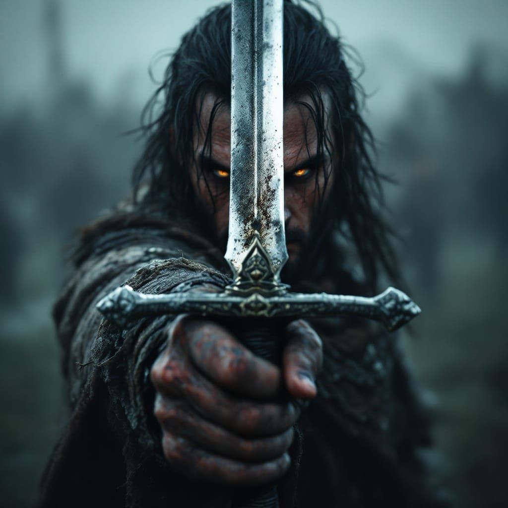 Battle-Scarred Warrior in Cinematic HDR