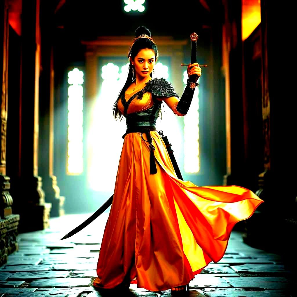 Asian Warrior Princess with Unwavering Confidence