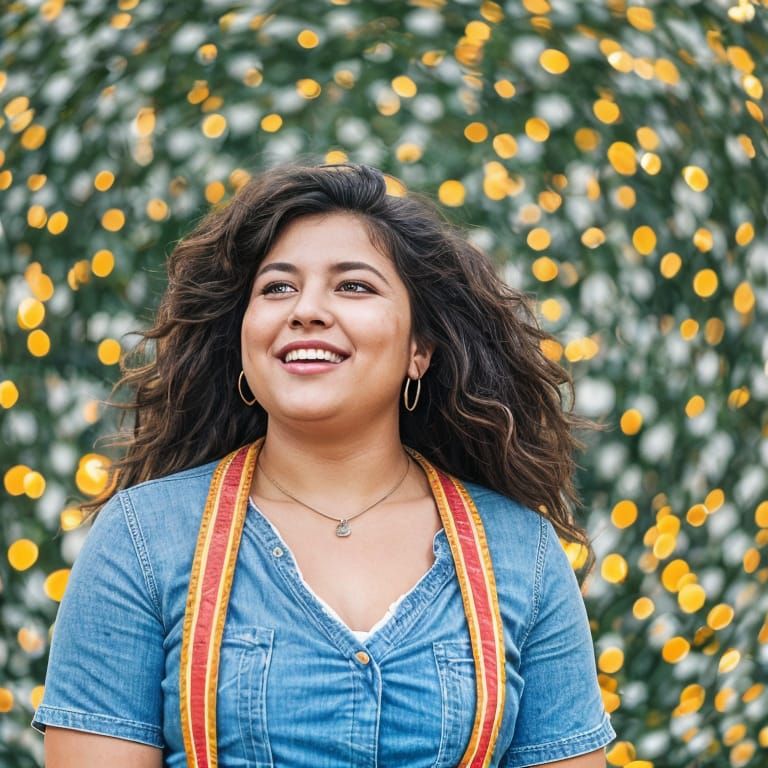 Woman Singing Praise in Divine Sunshine