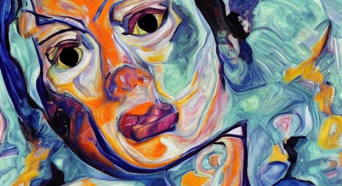 Vibrant Close-Up Portrait in Electric Hues