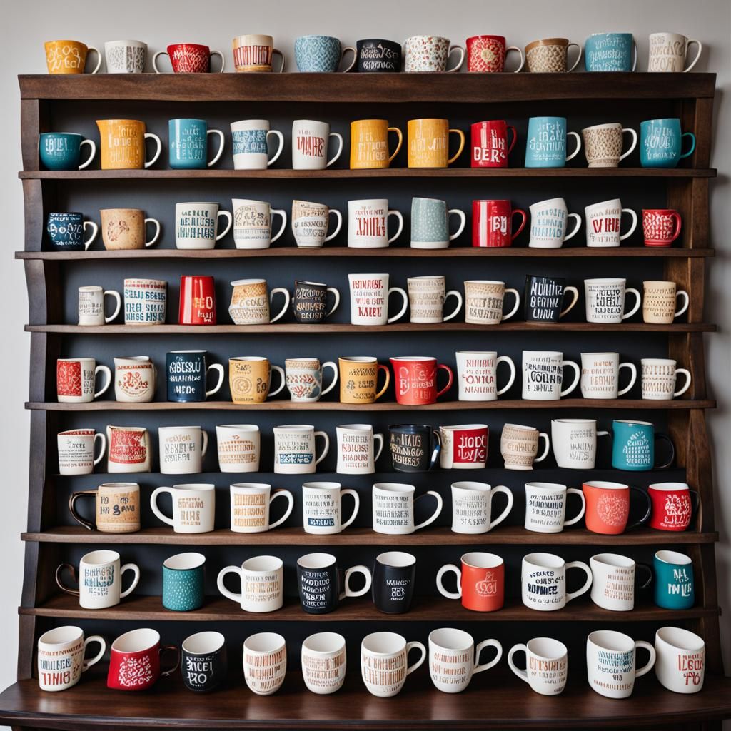 Wall Decor Featuring Mugs with Sayings