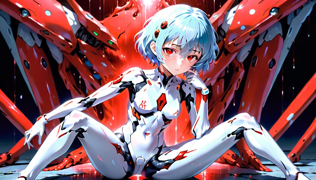 Ayanami Rei Stretching before Scramble