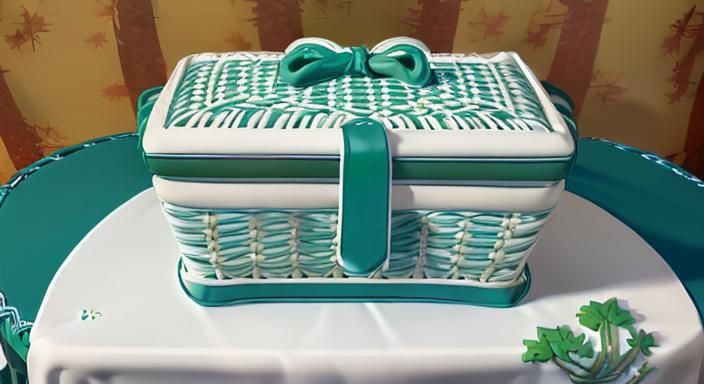 Detailed Fondant Sculpture of Sewing Basket