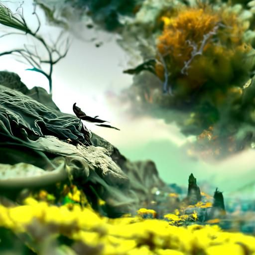 Dramatic Matte Painting of Woman with Birds