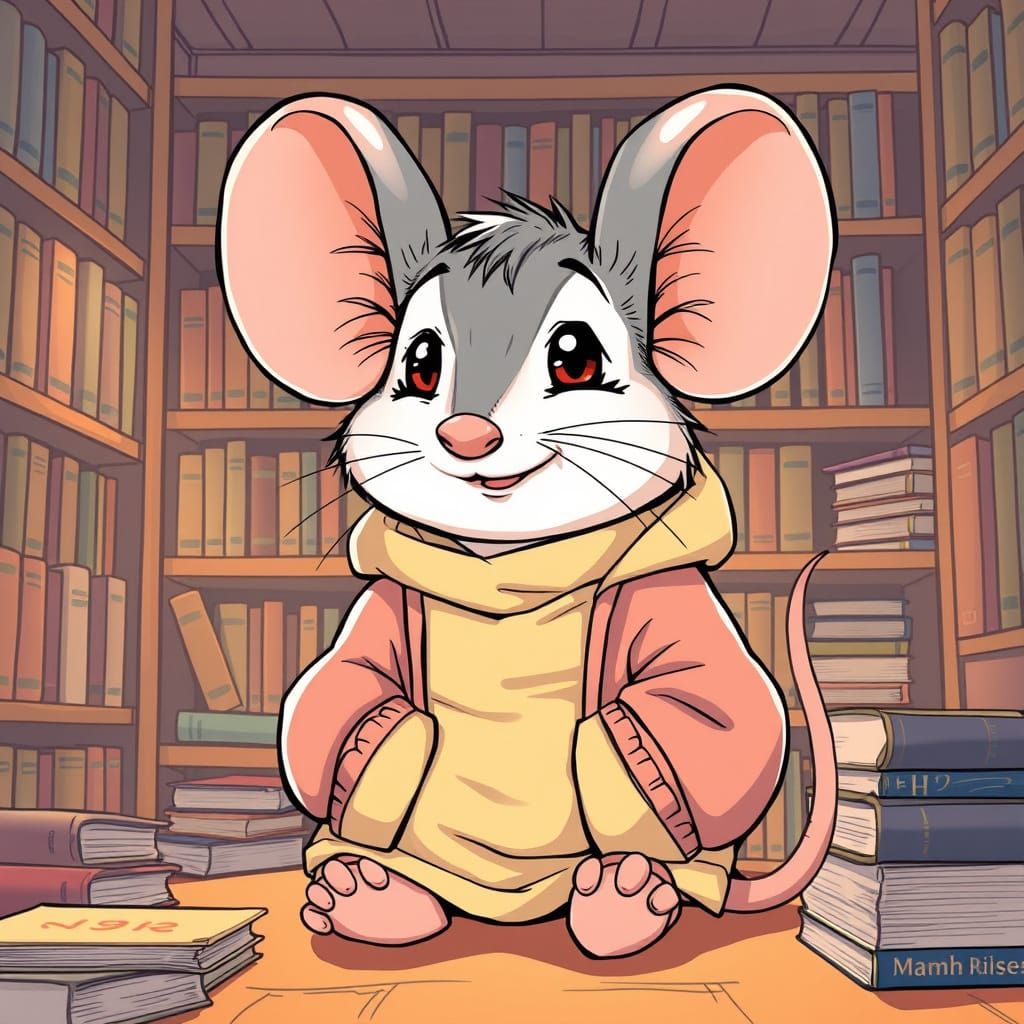 Shy Mouse caricature manga style