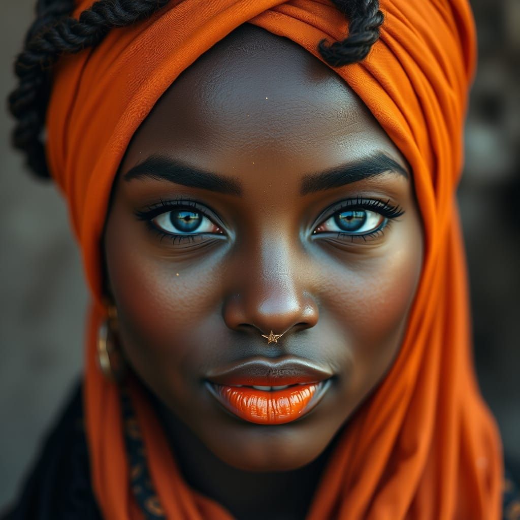 African Beauty in Boho Chic Style with Rich Textures and War...