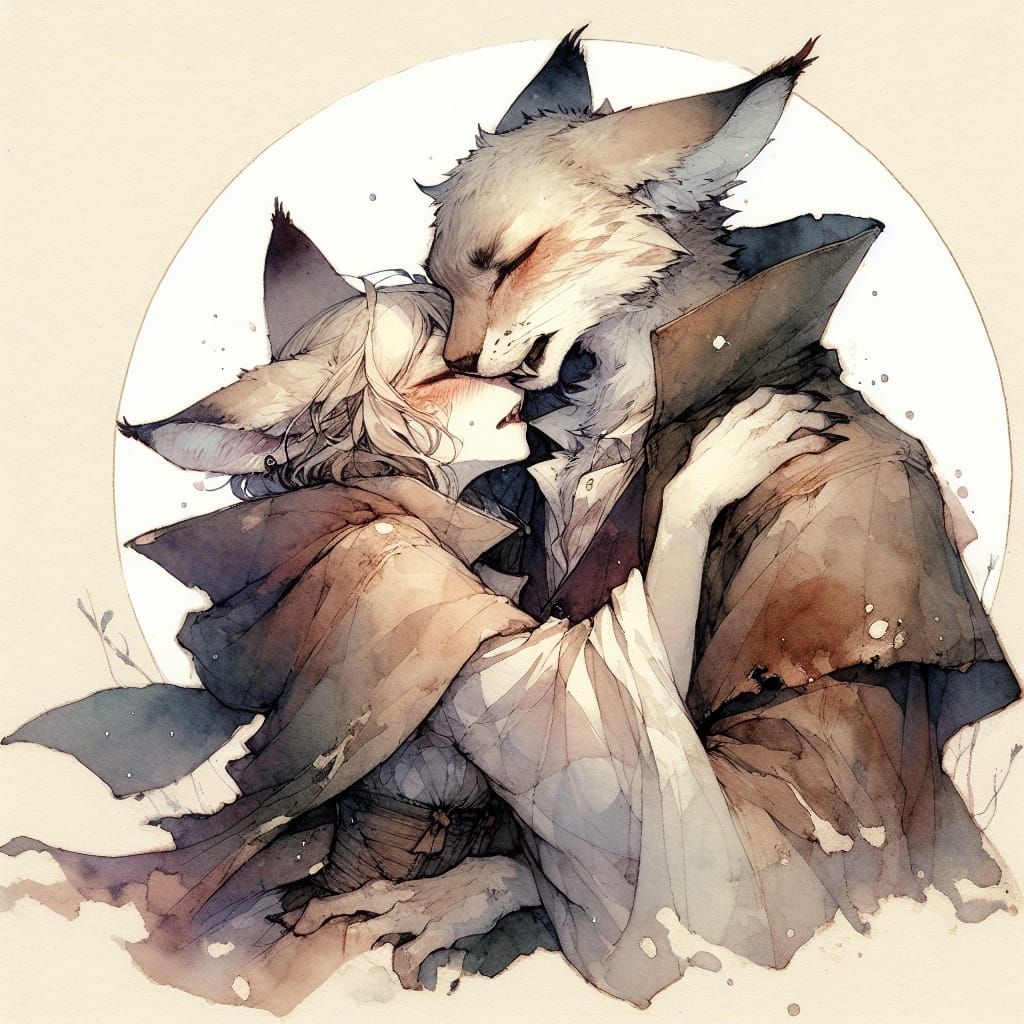 Whispers of Blissful Love in Anime Manga Style