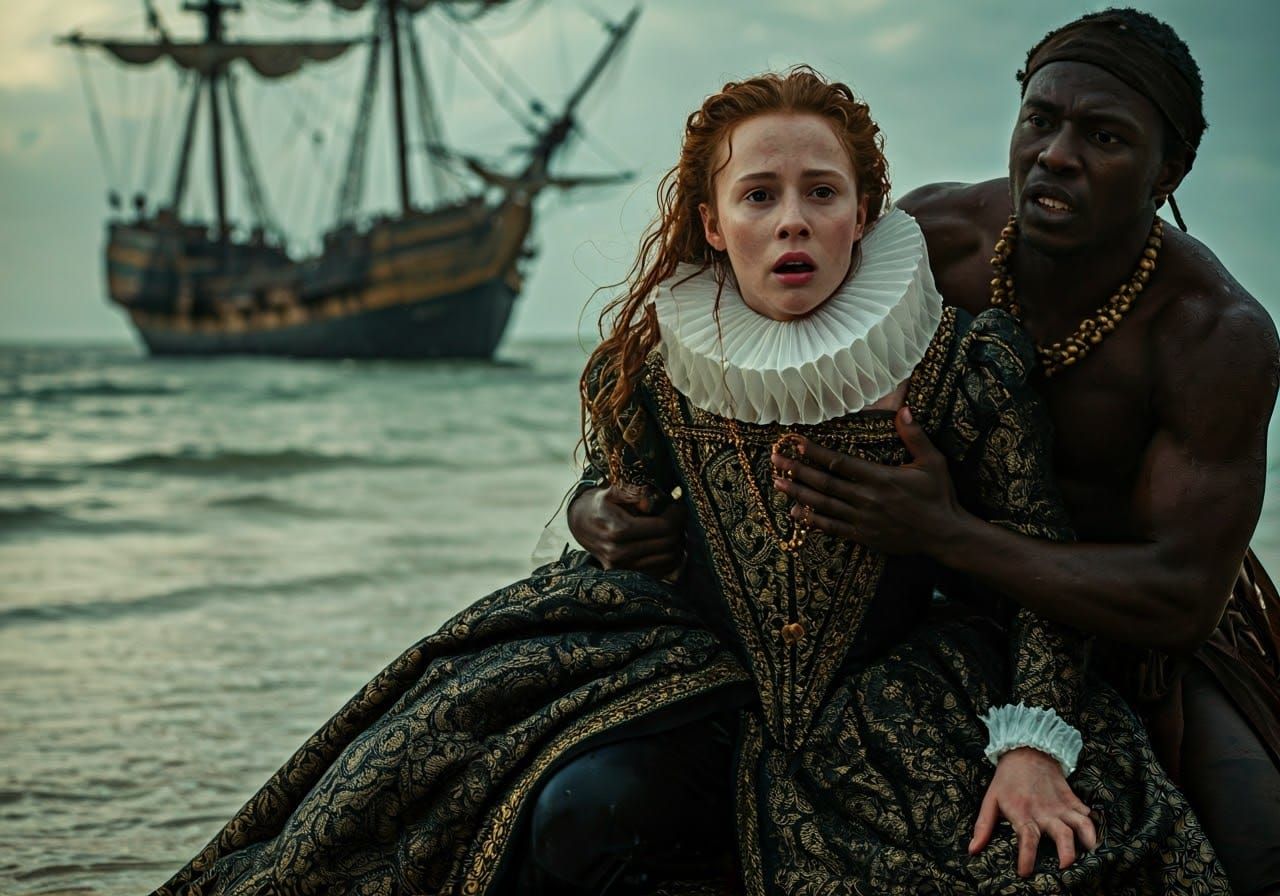 Queen's Shipwreck: A Dramatic Renaissance Scene