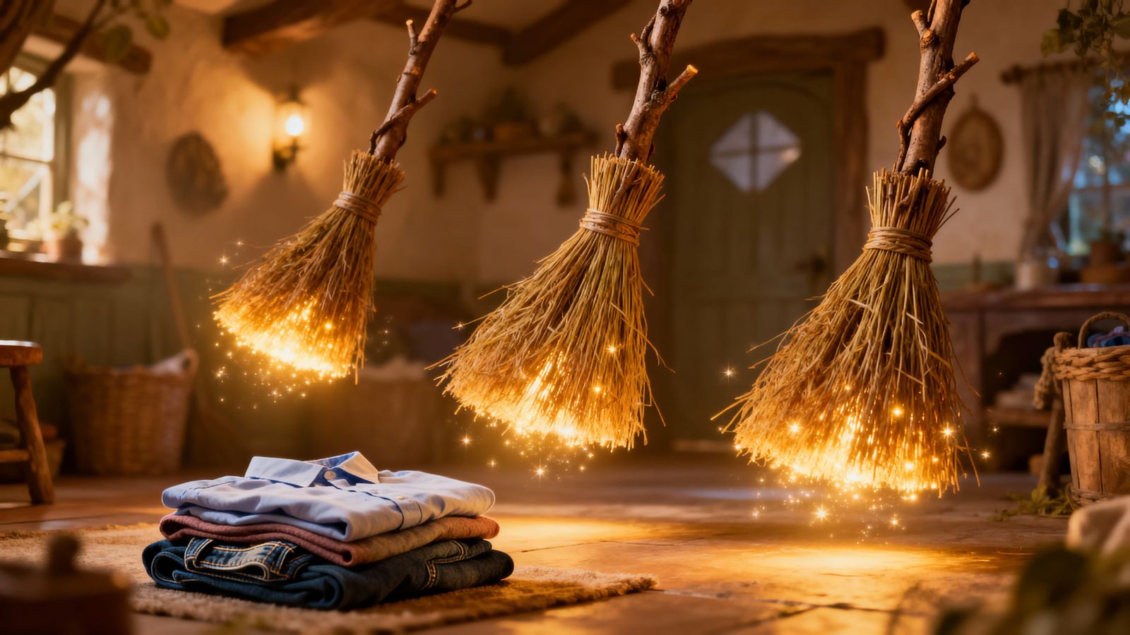 Enchanted Brooms and Self-Folding Laundry