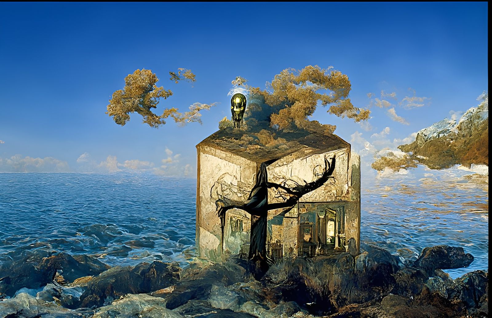 Surreal Mind Contemplation in Gothic Dystopia