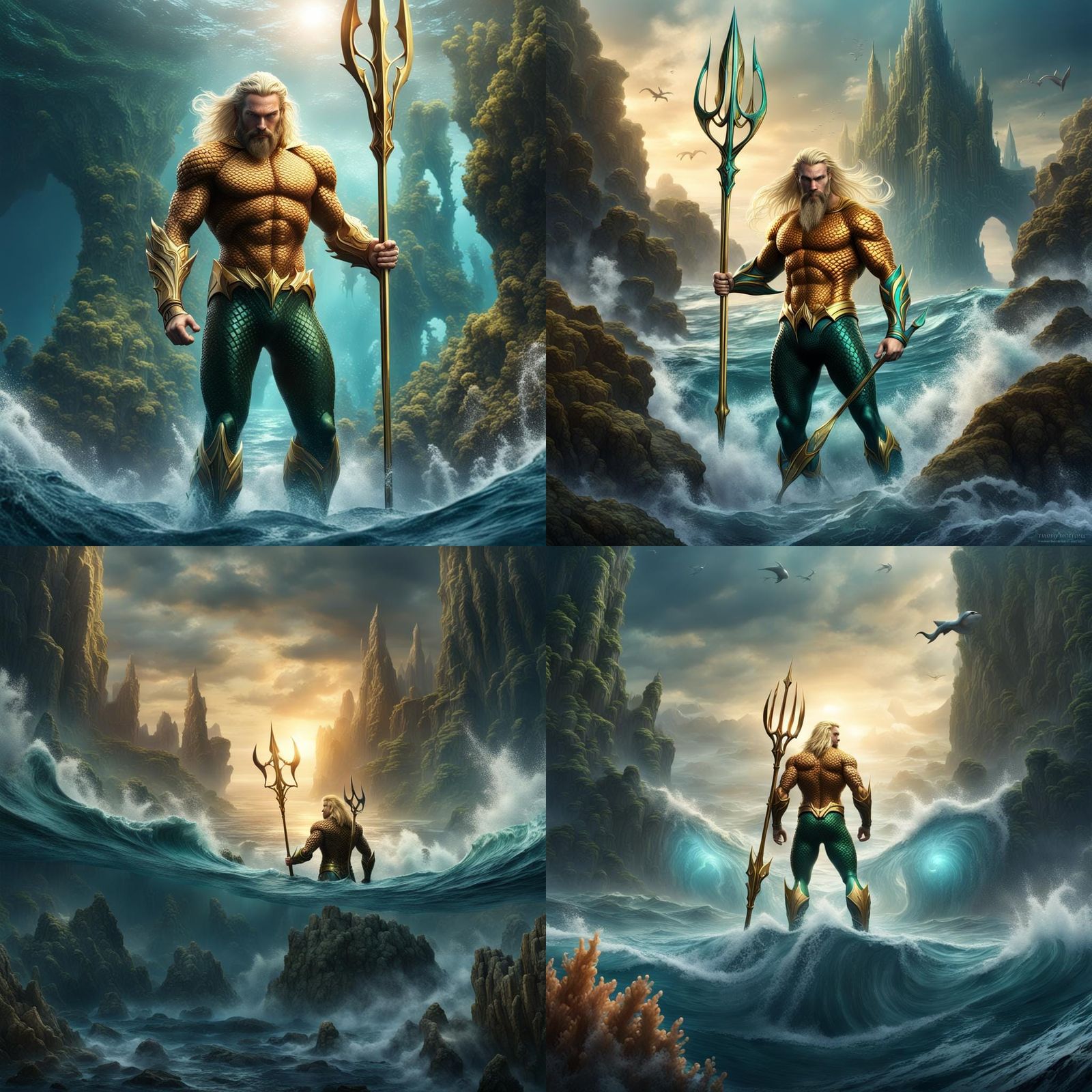 Fantasy Aquaman, King of the Ocean in Detailed Painting