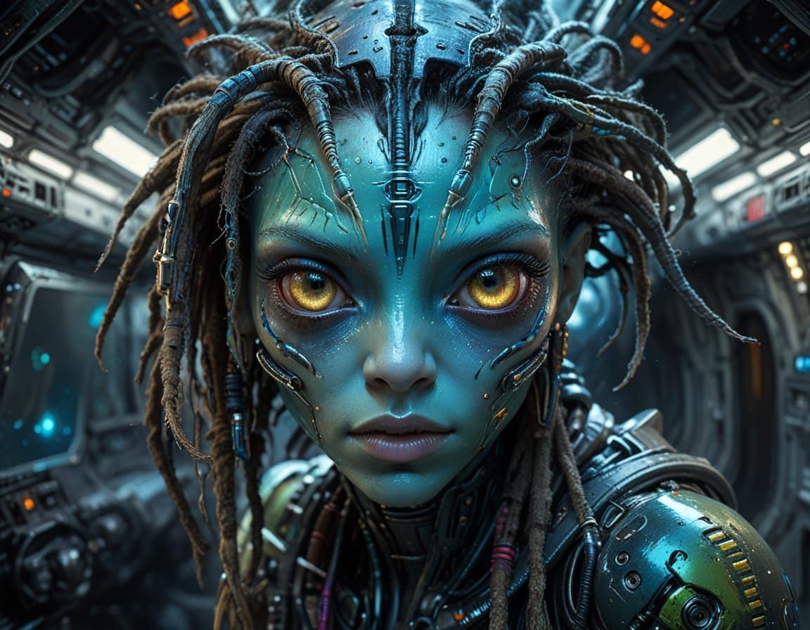 Cyborg Alien Goddess in Intimate Portraiture