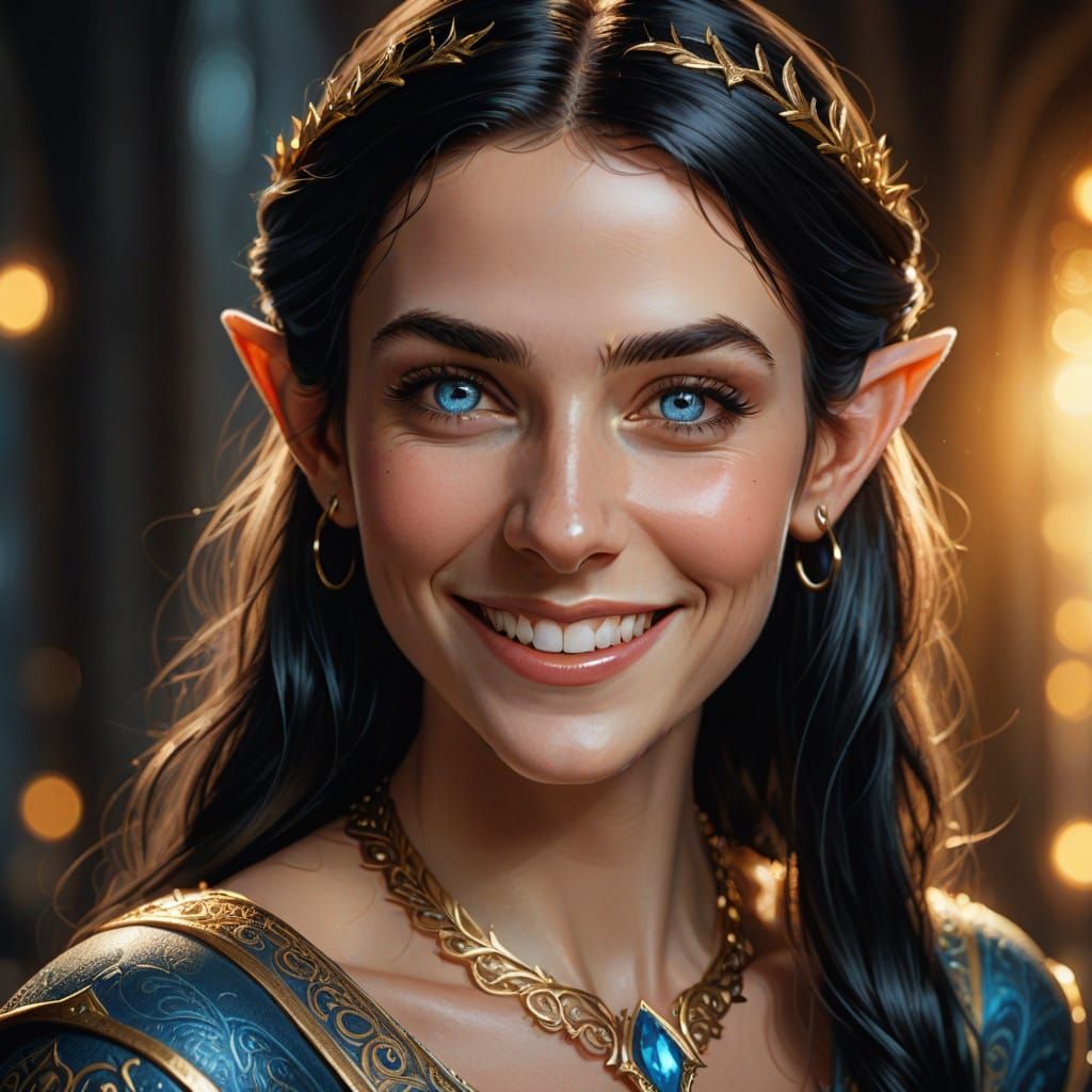 Photorealistic Elf Woman Portrait in Digital Art