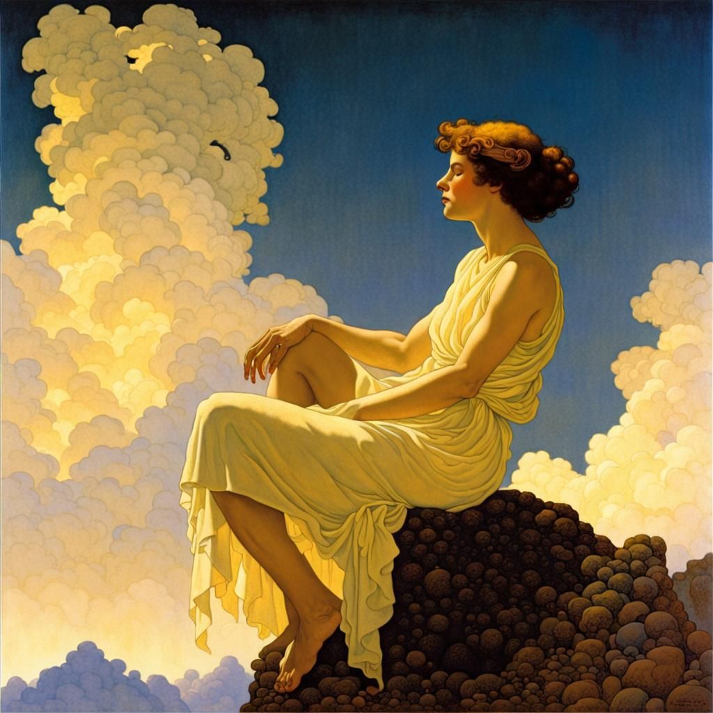 Ethereal Woman in Maxfield Parrish Style