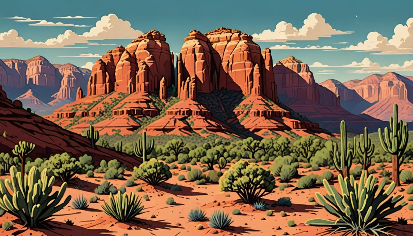 Sedona Desert in Comic Style