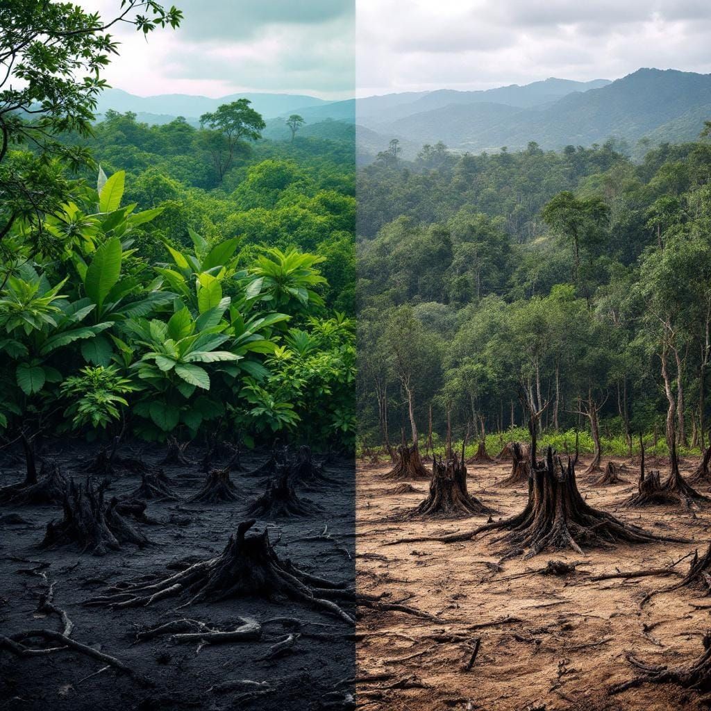 Rainforest vs. Deforestation: A Stark Contrast