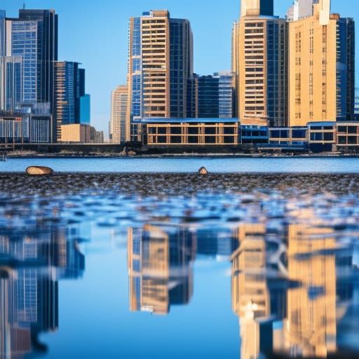 Sunglasses Reflecting Cityscape: Urban Optical Illusion