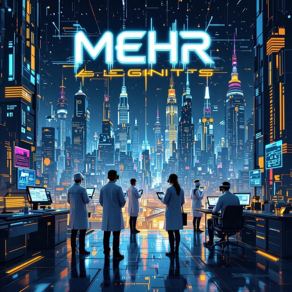 Futuristic Cityscape with VR, AI, and Future Tech