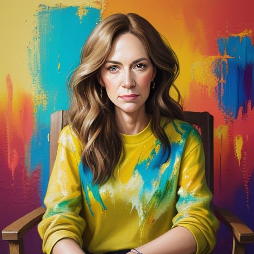 Expressive Acrylic Portrait of Malorie Hayes