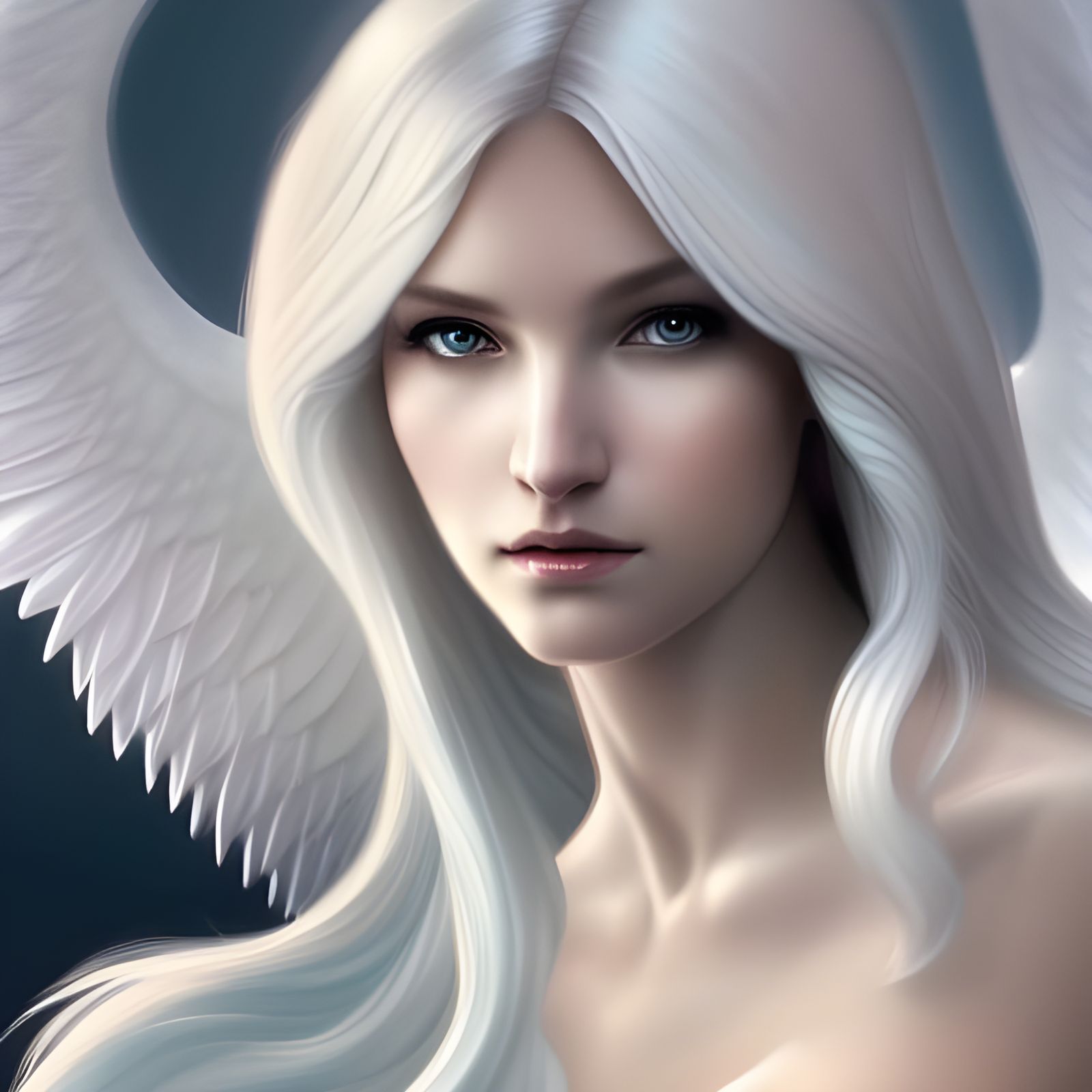 Arctic Angel of Ice in Elegant Digital Painting