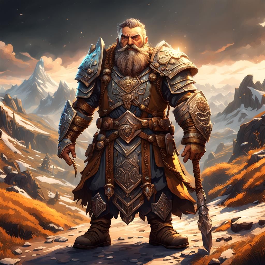 Mountain Dwarf Cleric in Detailed Fantasy Art