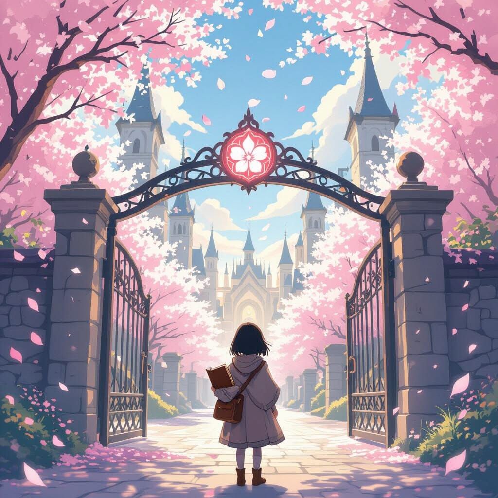 Magical Academy Entrance in Dreamy Digital Art