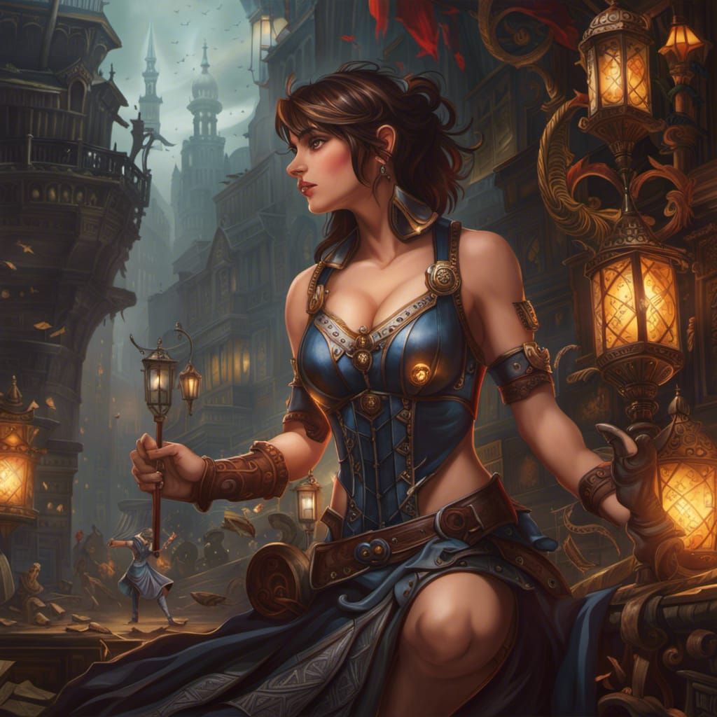 Muscular Tomboy in Dark Fantasy Concept Art