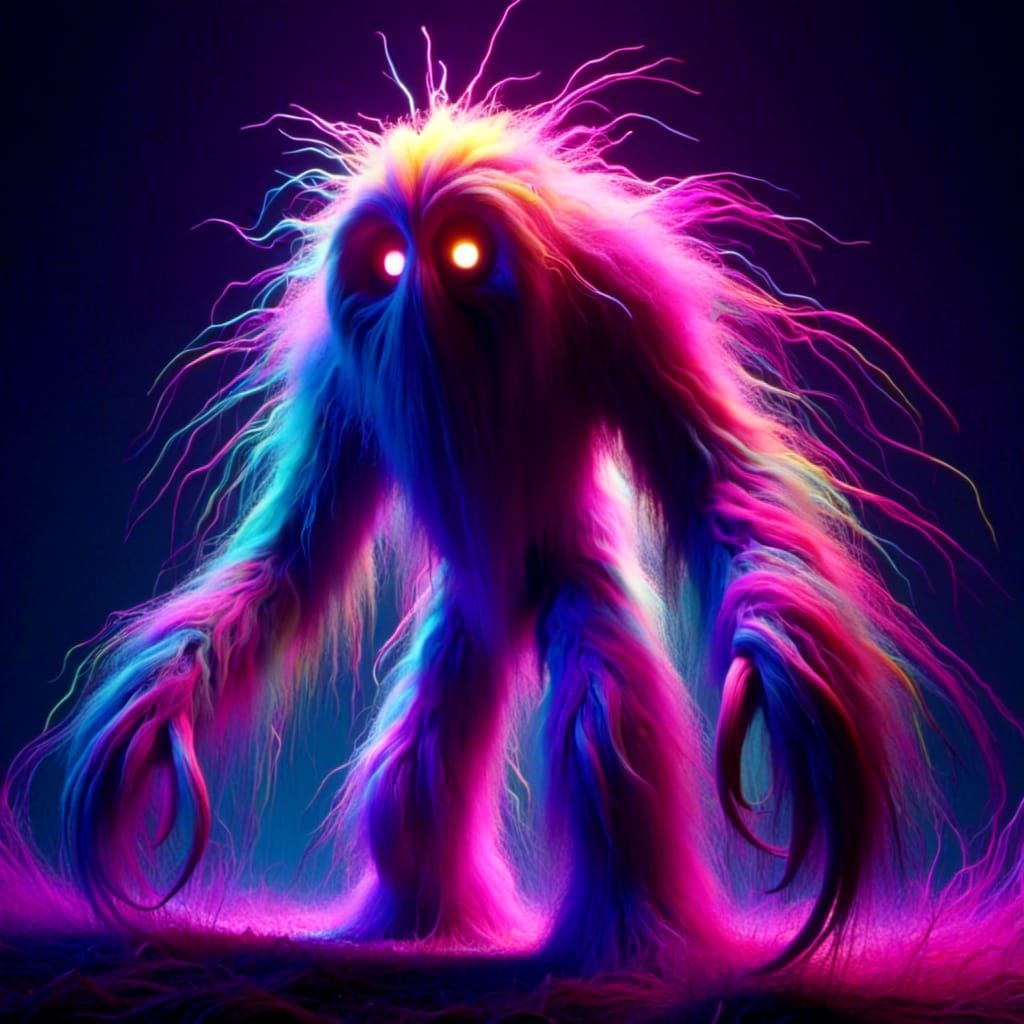 Abstract Kaleidoscopic Fuzz Art