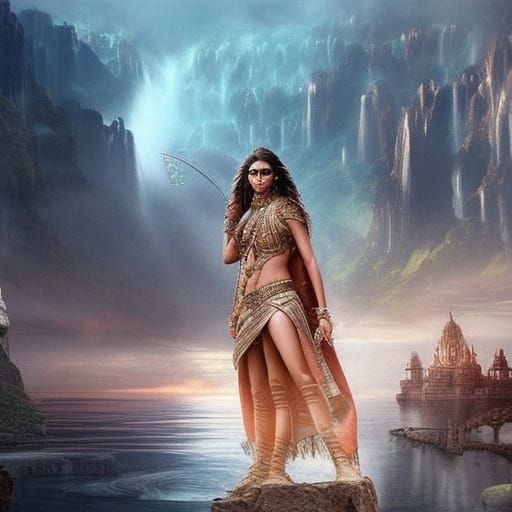 Goddess of Water: Deepika Padukone in Digital Art