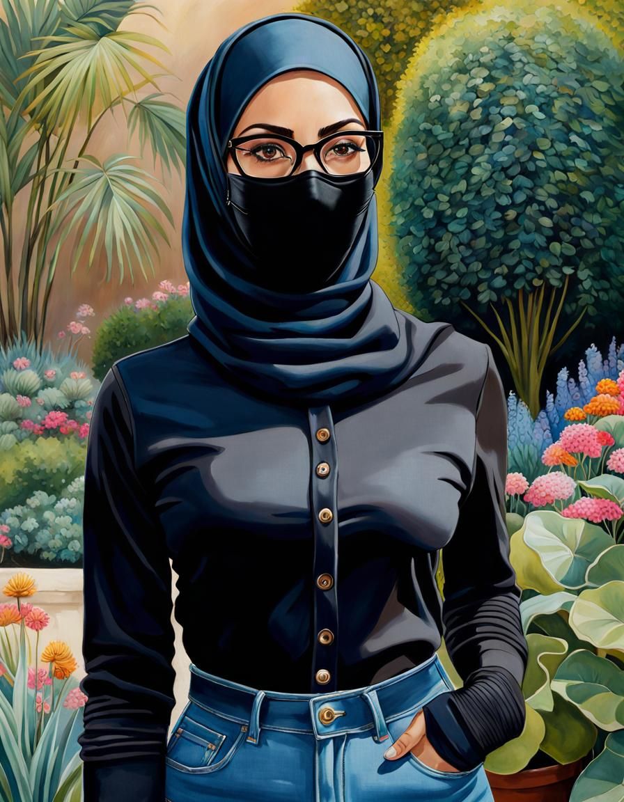 Psychedelic Egyptian Woman Portrait in Watercolor