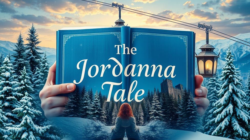 Magical Blue Book in Winter Fairy Tale Forest