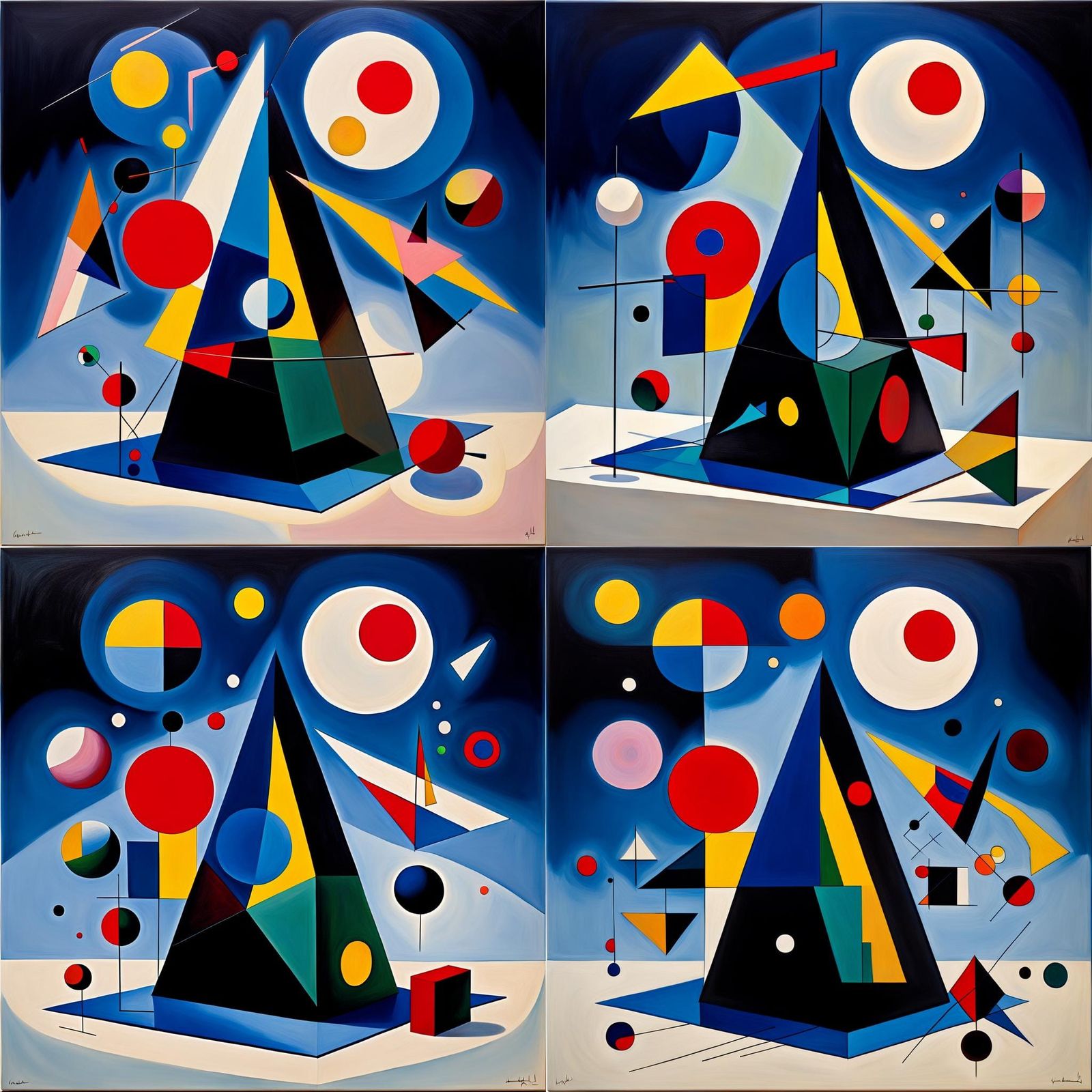 Geometric Abstract Oil Painting in Translucent 3D