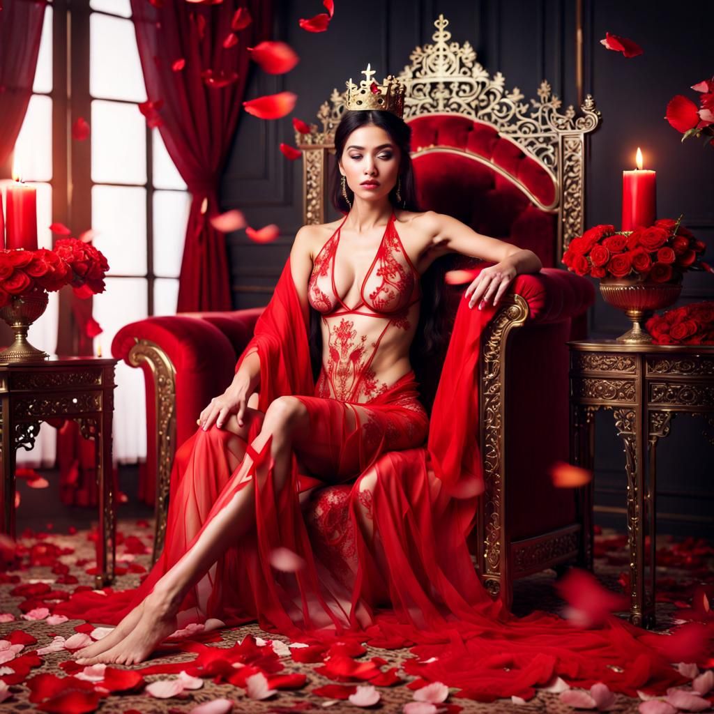 Seductive Love Goddess in Oriental Bedroom