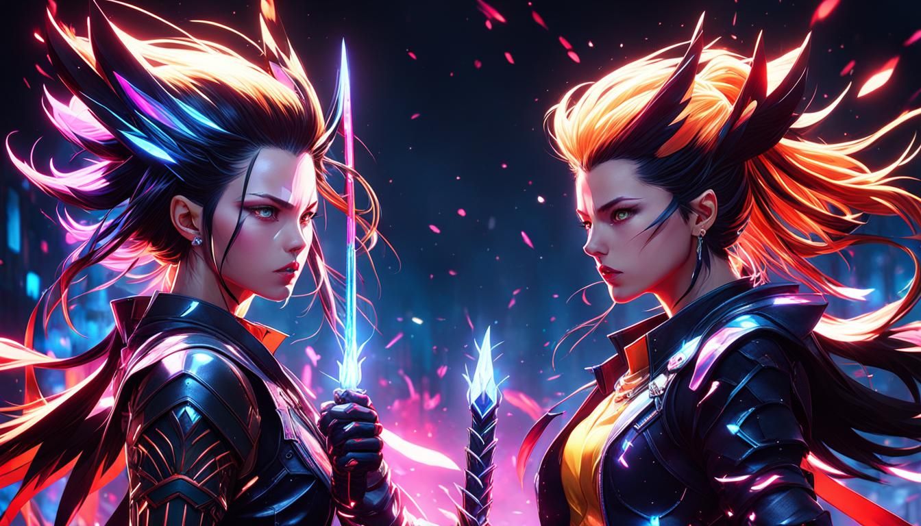 Anime Warrior Battles Vampire Goddesses with Ki Blasts