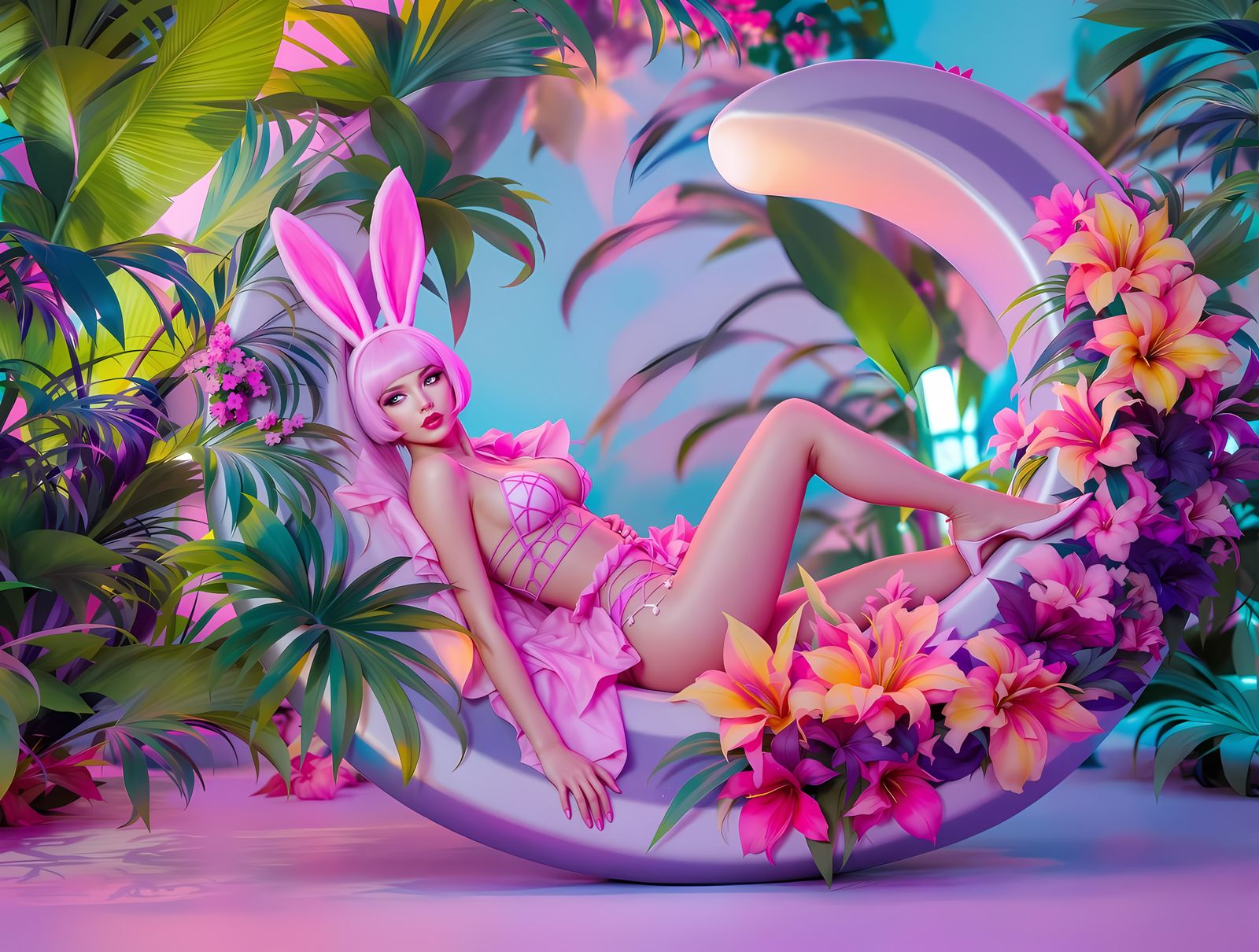 Fantasy Bunny Girl on a Whimsical Hook