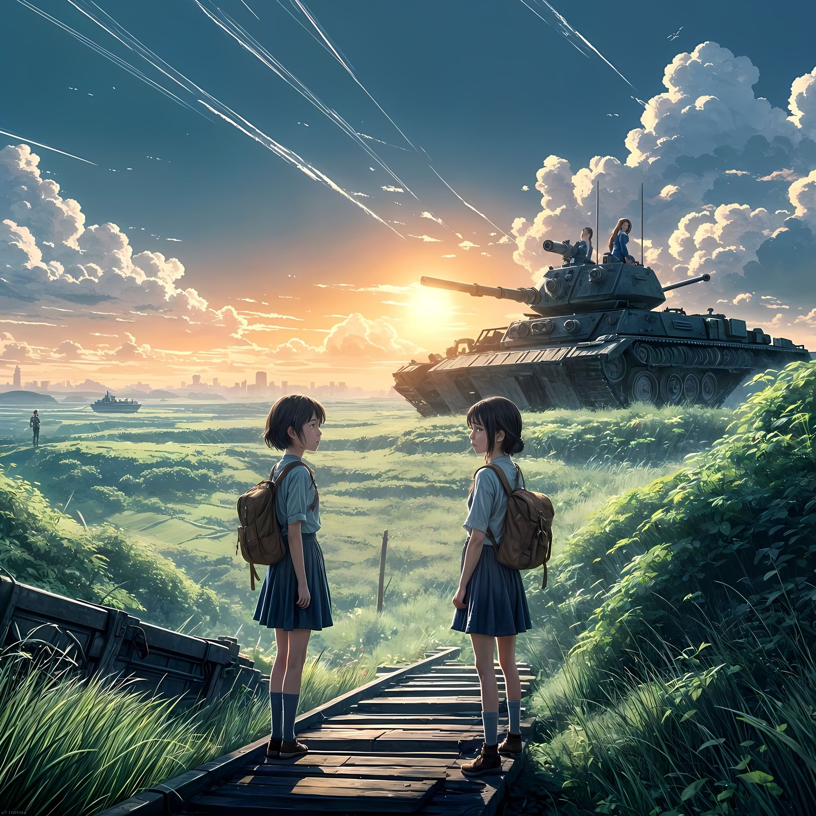 Warrior Girls Confronting the Machine in a Haunting Anime-In...