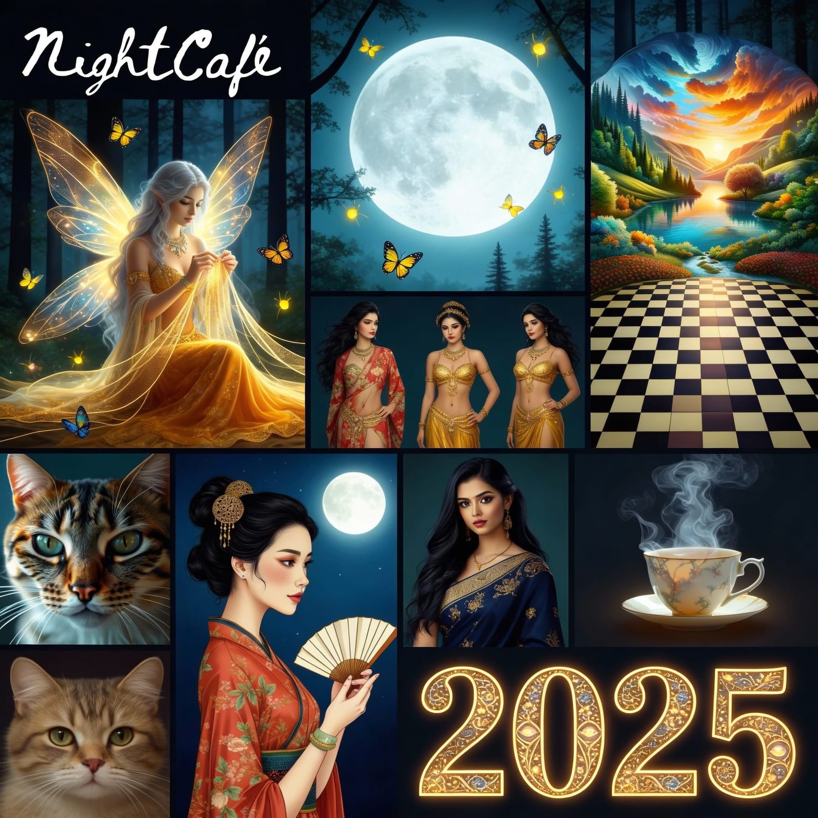 AI Art Collage of 2025 Creations