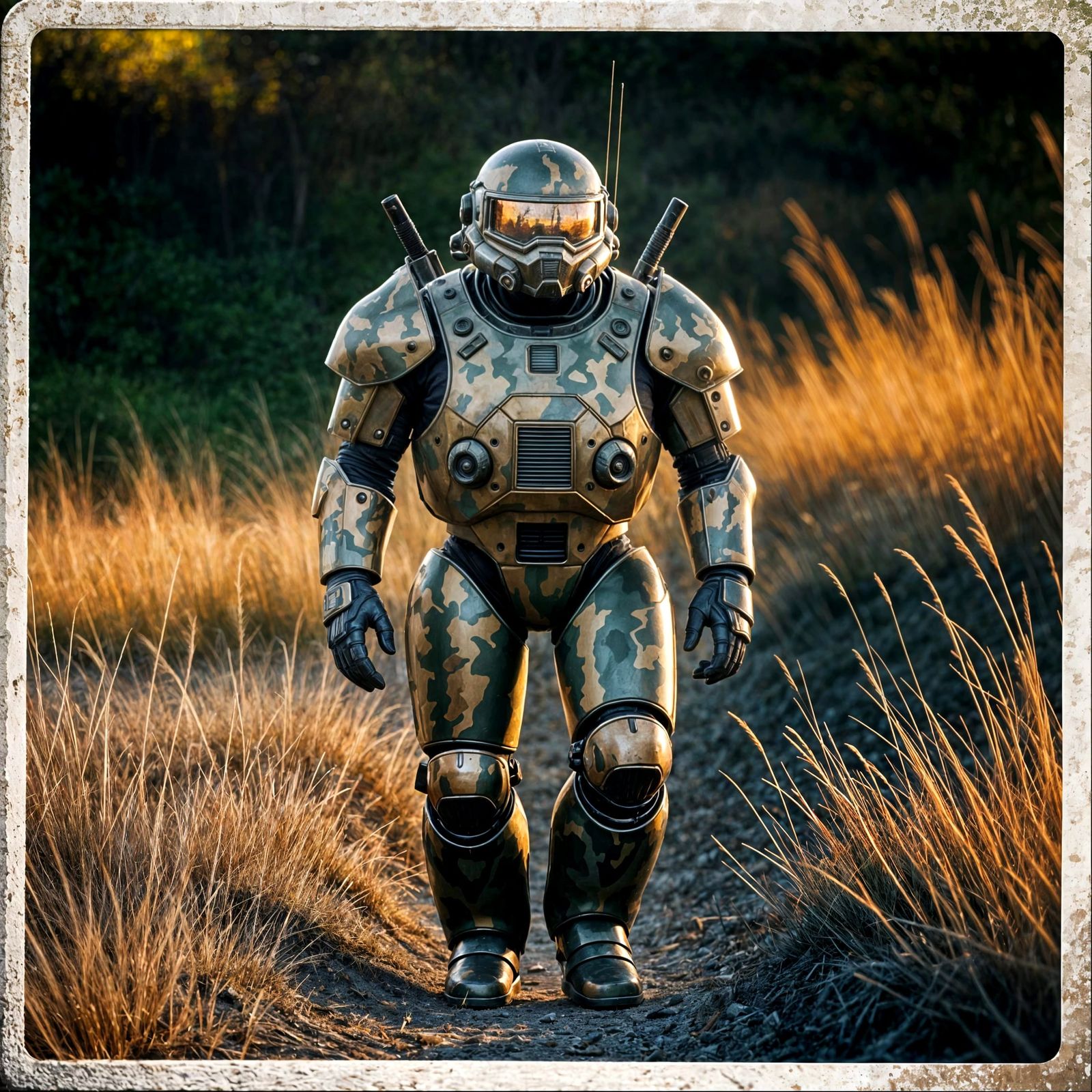 Fallout Power Armor in Golden Light