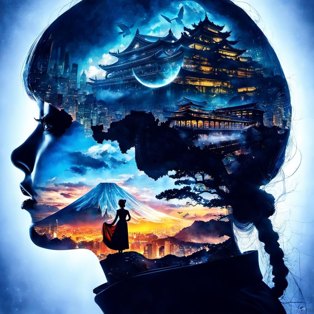 Surreal Opera Spectators in Double Exposure Collage