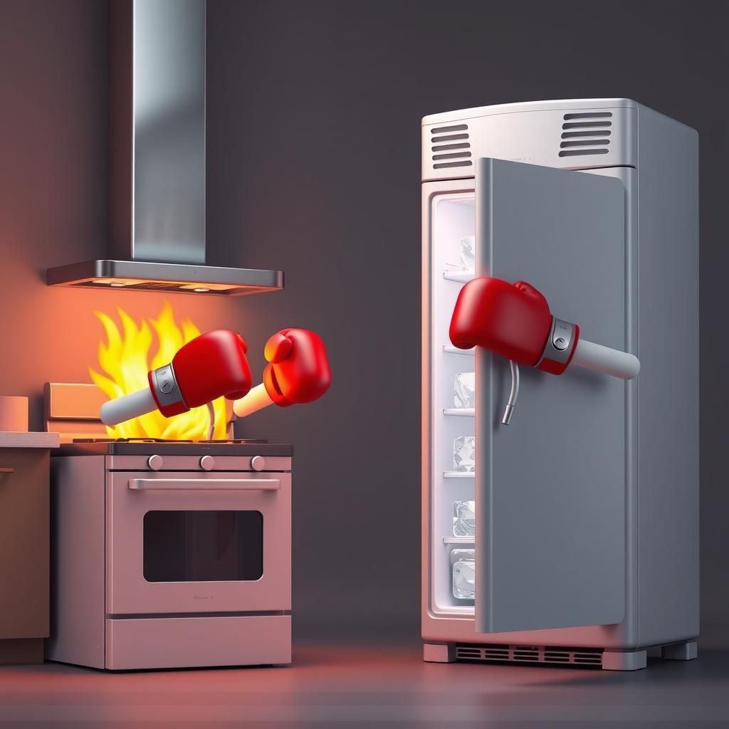 Fridge vs Stove Boxing Match in 3D
