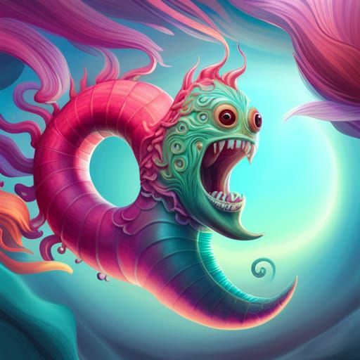 Candy Sea Monster: Digital Candyland Art