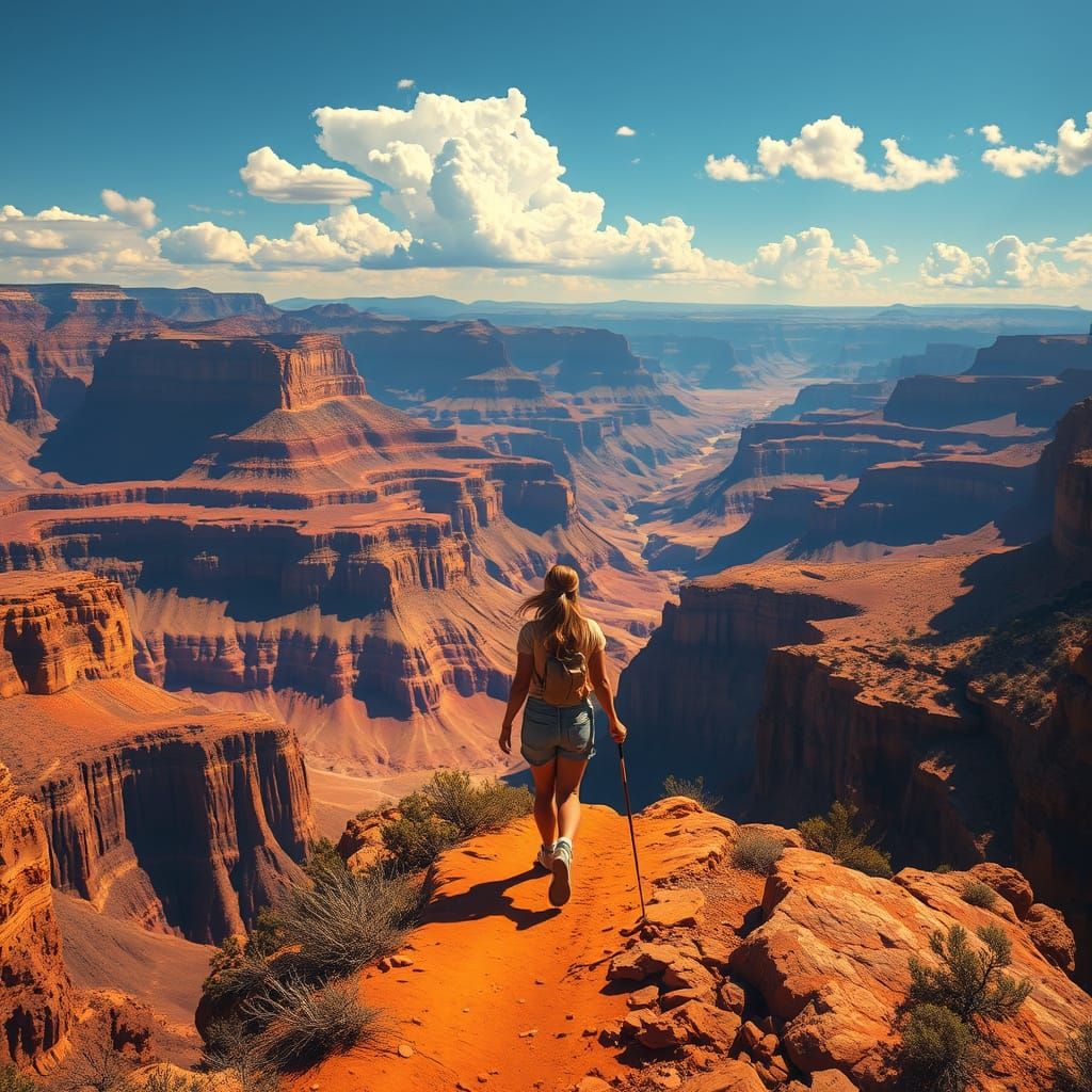 Grand Canyon Hike in Luminist Style