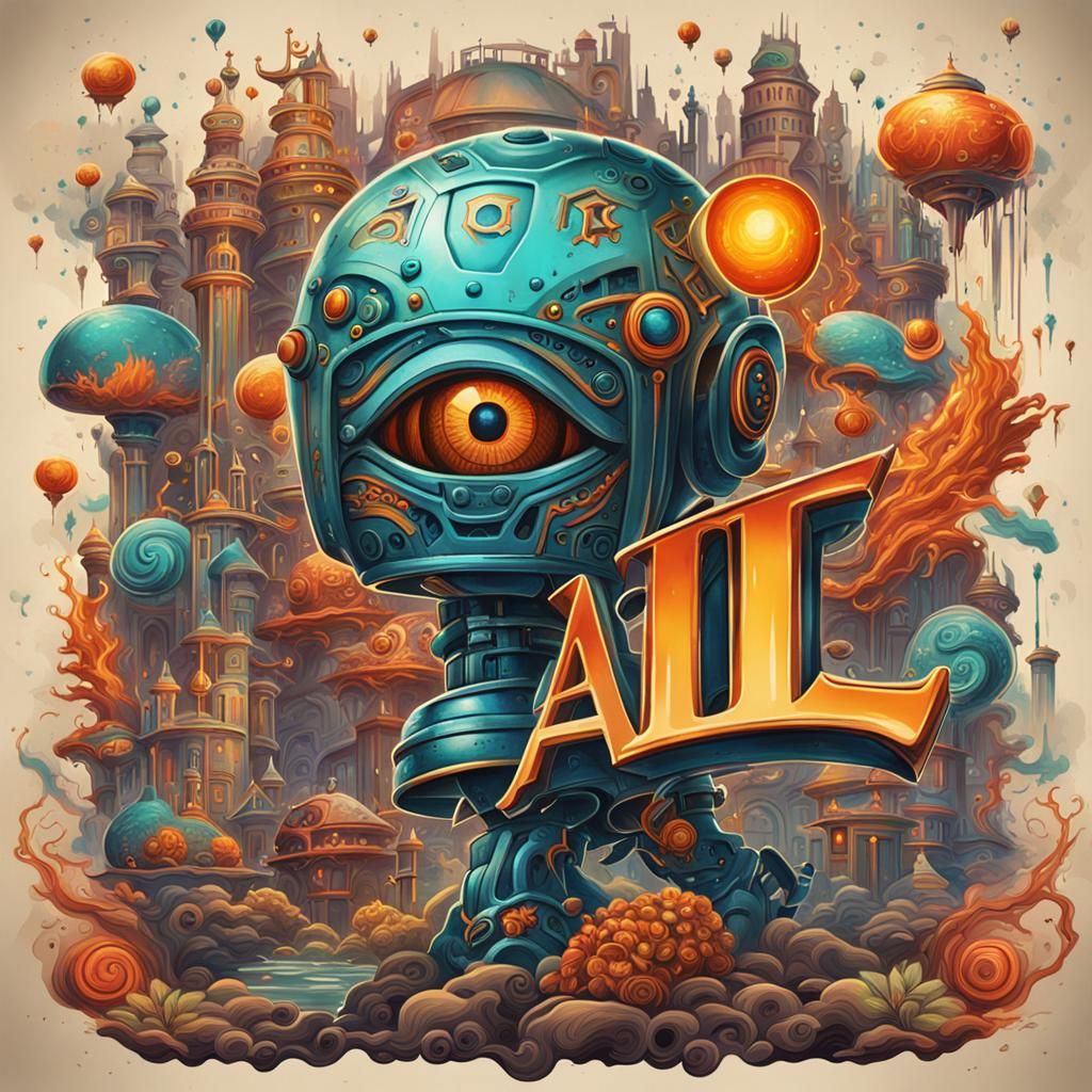 A.I. in 1960s Tattoo Flash Style