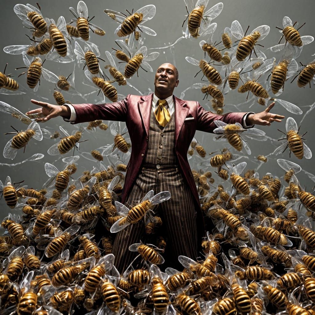 The Candyman Inspired (Tony Todd), hand made out of Hook, Caricatures 50s of bees fly out of his mouth, urban legend