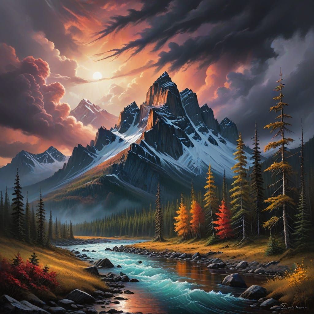 Dramatic rocky mountain landscape