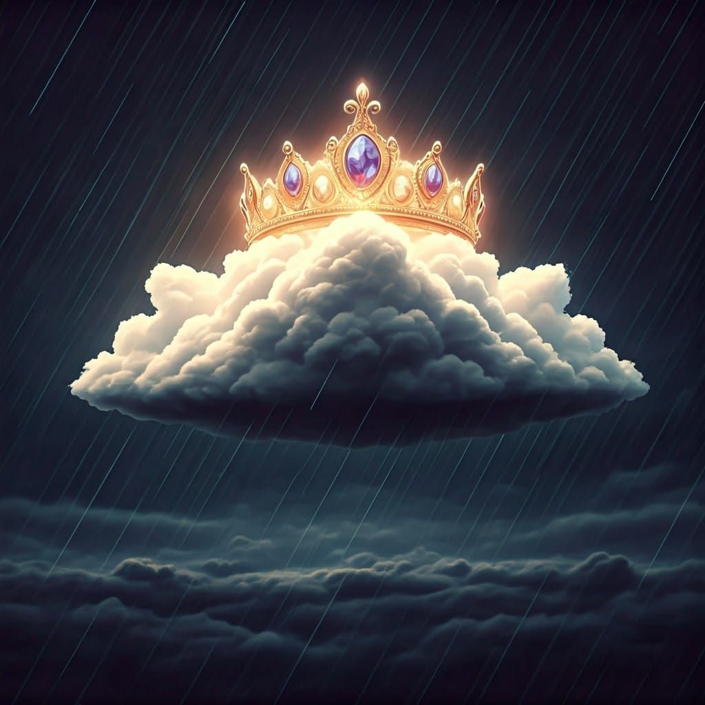 Crowned Cloud Monarch in Surreal Sky