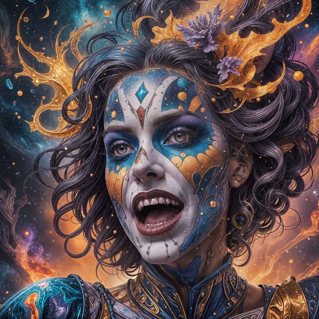 Cosmic Harlequin: Detailed Fantasy Concept Art