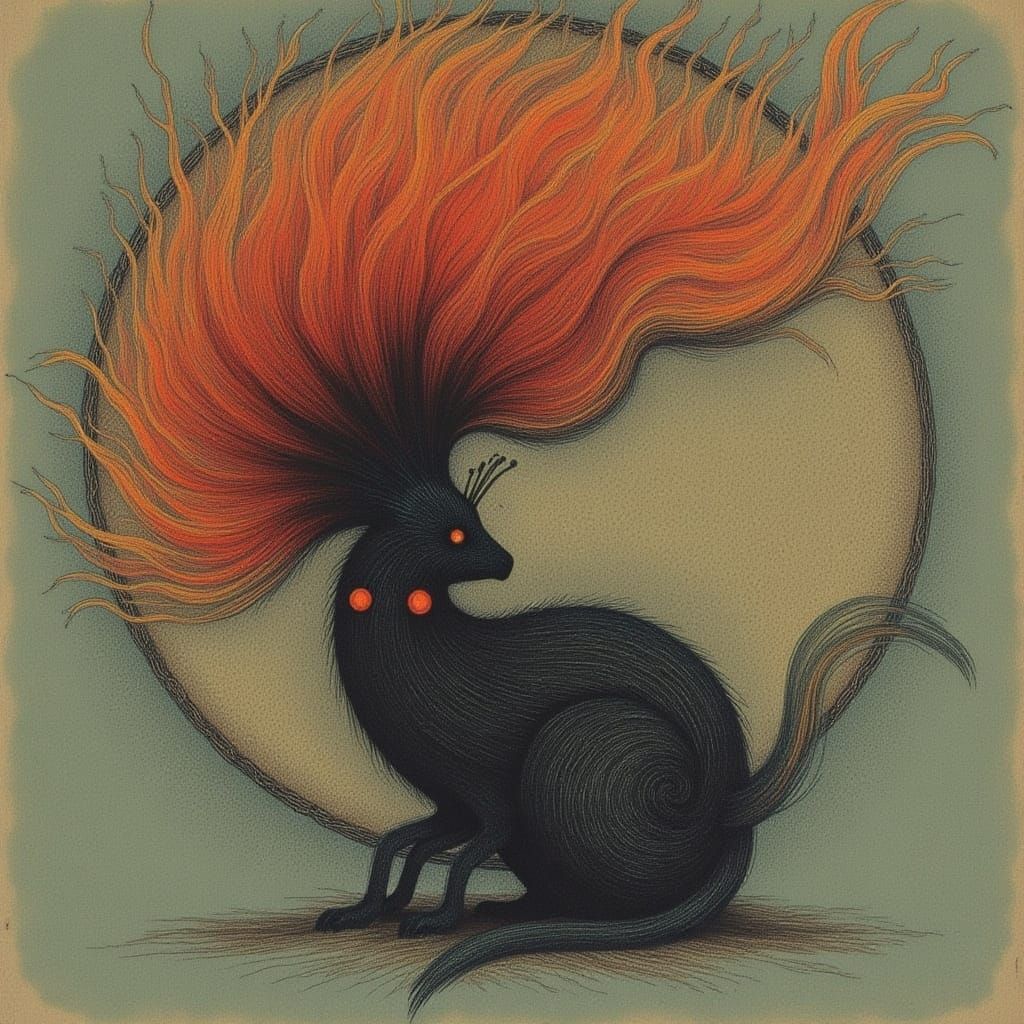 Vibrant Neon Cicada Song Art