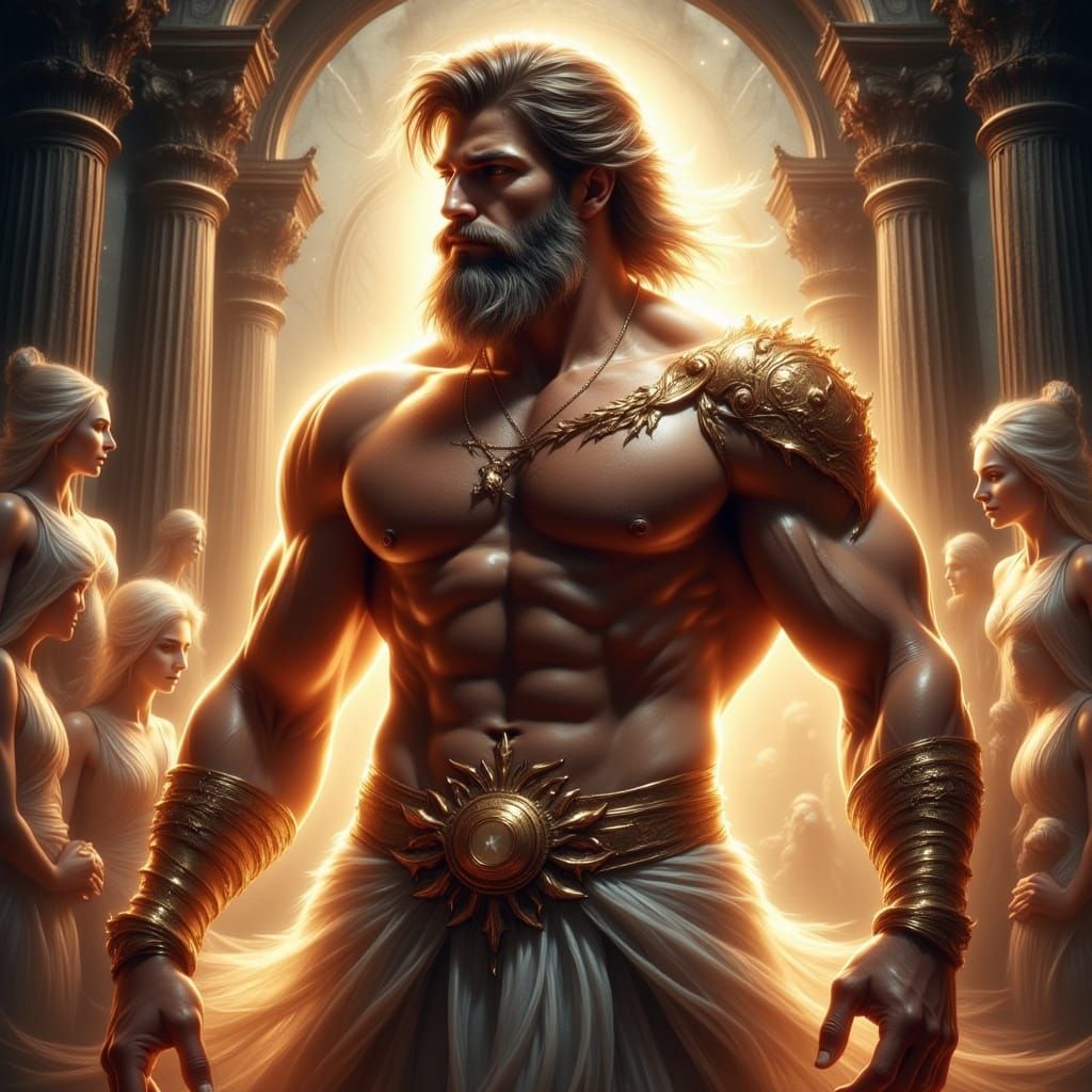 Zeus, King of Gods, Among Ethereal Women