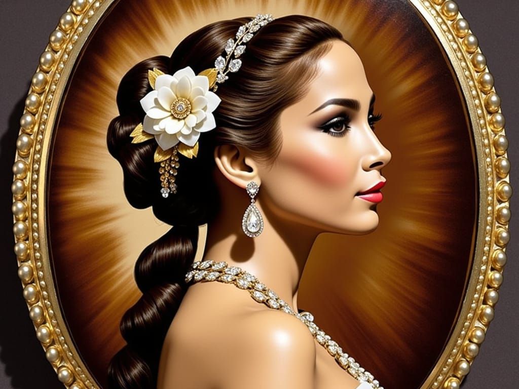 Victorian Cameo Brooch of Woman in 1890s Style